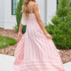 Come Sail Away Pink Striped Maxi Dress SALE