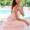 Come Sail Away Pink Striped Maxi Dress SALE