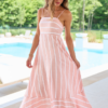 Come Sail Away Pink Striped Maxi Dress SALE
