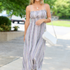 Lovingly Yours Lavendar Stripe Floral Midi Dress SALE