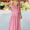 Time For Something Gingham Knit Maxi Dress Rose