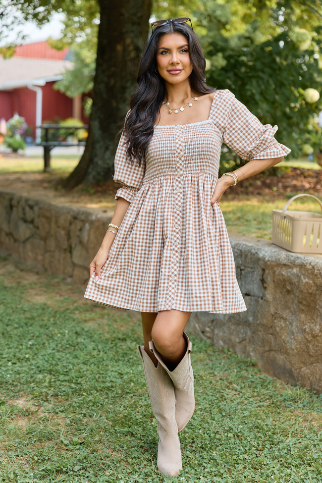 7-29_Shiftinseasons_HB_07-29-26_28797_220918.png Tailored Grace Brown Gingham Mini Dress