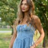 Let’s Be Honest Chambray Sleeveless Corset Maxi Dress