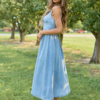 Let’s Be Honest Chambray Sleeveless Corset Maxi Dress