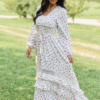 Lucky To Have You White Floral Maxi Dress