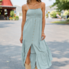 Blooming Beauty Solid Button Up Midi Dress Sage