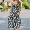 Only You Know Black Floral Midi Dress