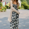 Only You Know Black Floral Midi Dress