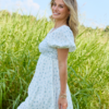 Willa White Floral Smocked Mini Dress