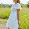 Willa White Floral Smocked Mini Dress
