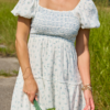 Willa White Floral Smocked Mini Dress