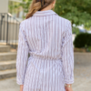 Right This Way Brown/White Striped Romper
