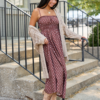 Lovingly Yours Polka Dot Midi Dress Brown