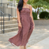 Lovingly Yours Polka Dot Midi Dress Brown
