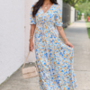All Along Multi Floral Maxi Dress Blue/Green