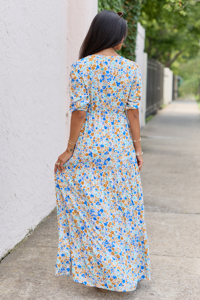 All Along Multi Floral Maxi Dress Blue/Green
