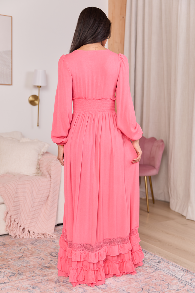 Lucky To Have You Coral Maxi Dress SALE