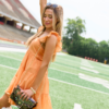 It's My Day Orange Smocked Top Mini Dress