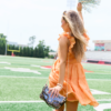 It's My Day Orange Smocked Top Mini Dress