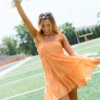 It's My Day Orange Smocked Top Mini Dress