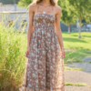 Petals & Sunshine Brown Floral Maxi Dress