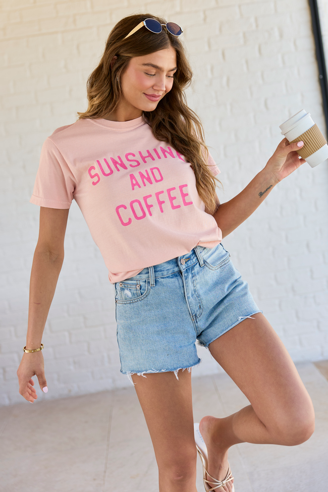 Sunshine And Coffee Orange Comfort Colors Graphic Tee