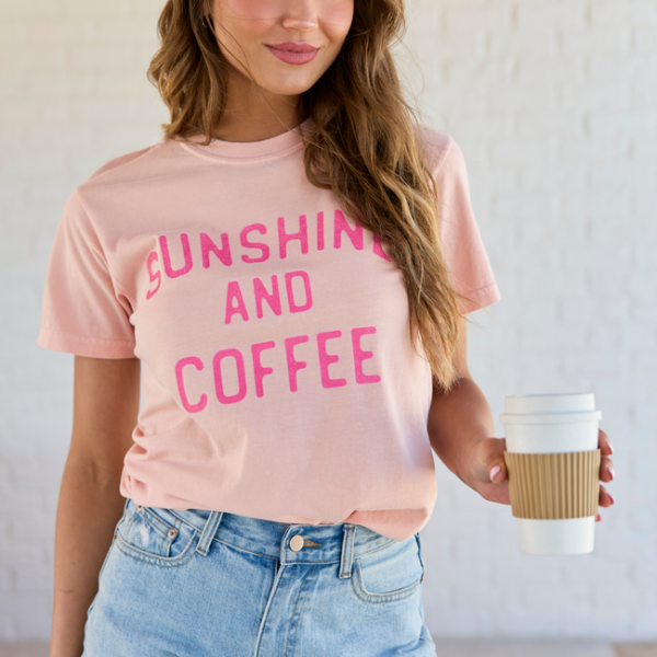 Sunshine And Coffee Orange Comfort Colors Graphic Tee