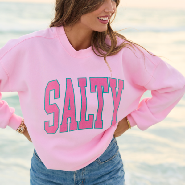 Salty Block Light Pink Graphic Sweatshirt