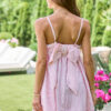 Coastal Romance Pink Striped Bow Babydoll Dress