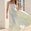 Come Sail Away Sage Striped Maxi Dress