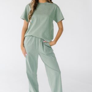 Washed Cotton Straight Pants