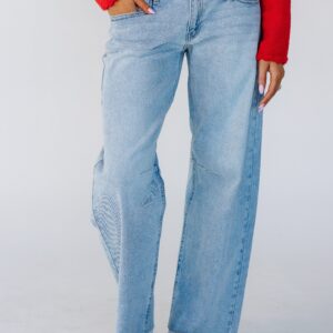 Mid Rise Barrel Jean - Light Denim
